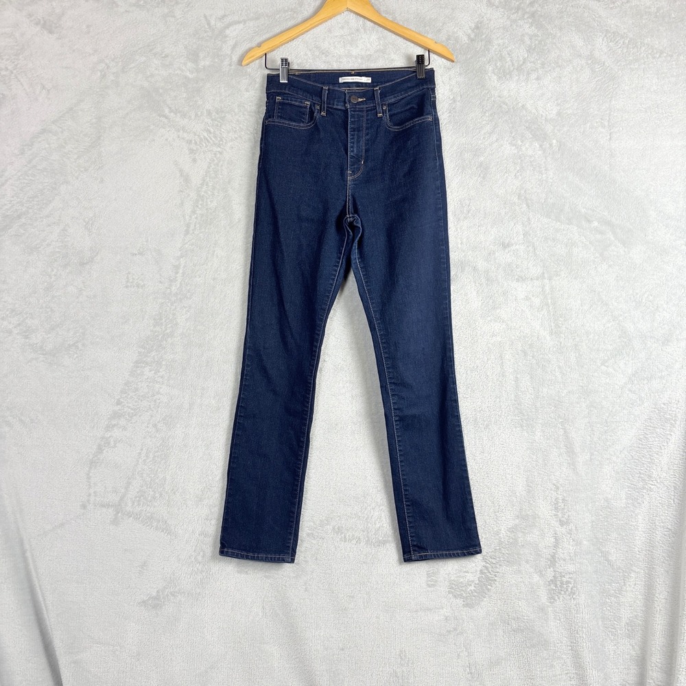 Levis 724 High Rise Straight Jeans Womens 29 Dark Wash Blue Denim Stretch Casual